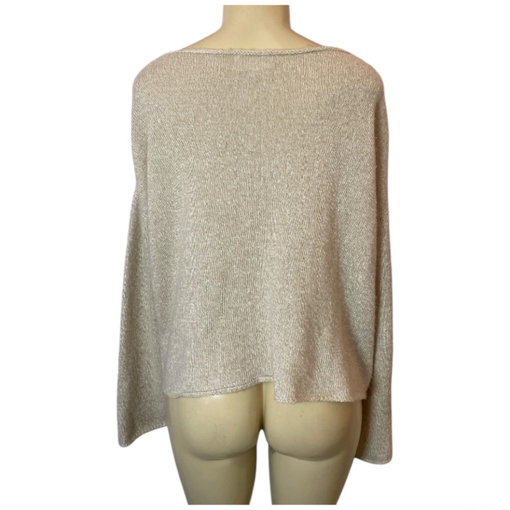 W.Cashmere Cora Boat Neck Sweater Linen Cashmere Blend Beige Oversized Size XS - Picture 3 of 6